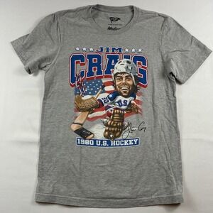 Streaker Sports Jim Craig 1980 U.S. Hockey T-Shirt Mens Medium Gray Pre-owned